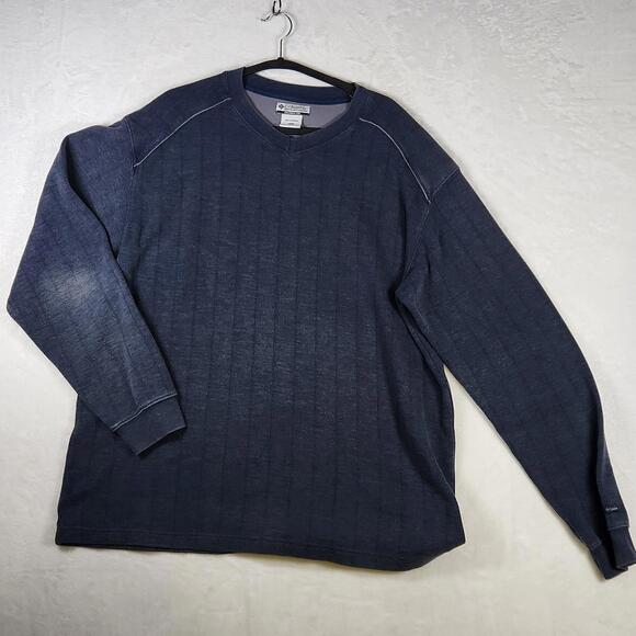 Columbia XXL‎ Blue Textured Knit Pullover Mens Long Sleeve Casual Outdoor Layer - Picture 1 of 9
